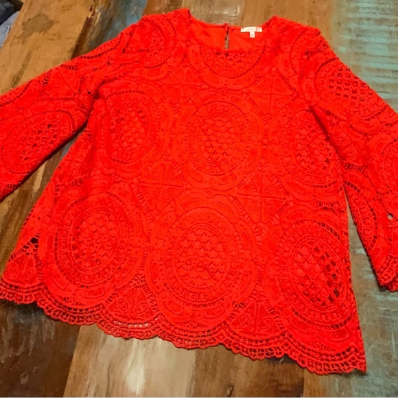 JODIFL Red Lace Blouse - Picture 3 of 5